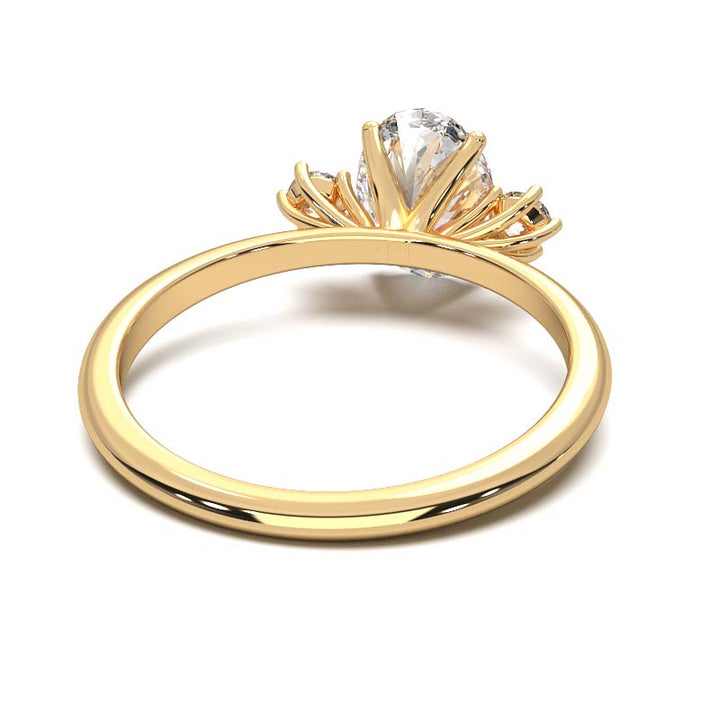 1 Carat Oval Lab-Grown Diamond Three-Stone Ring