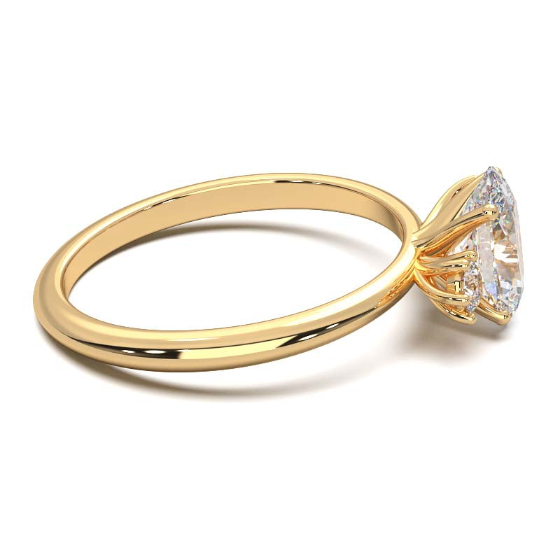 1 Carat Oval Lab-Grown Diamond Three-Stone Ring