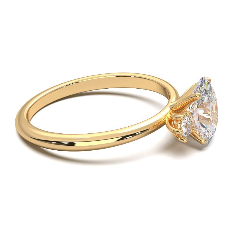 1 Carat Oval Lab-Grown Diamond Three-Stone Ring