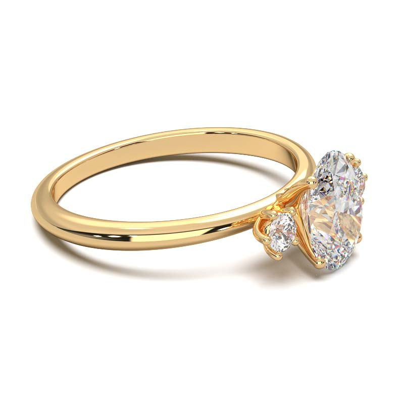 1 Carat Oval Lab-Grown Diamond Three-Stone Ring