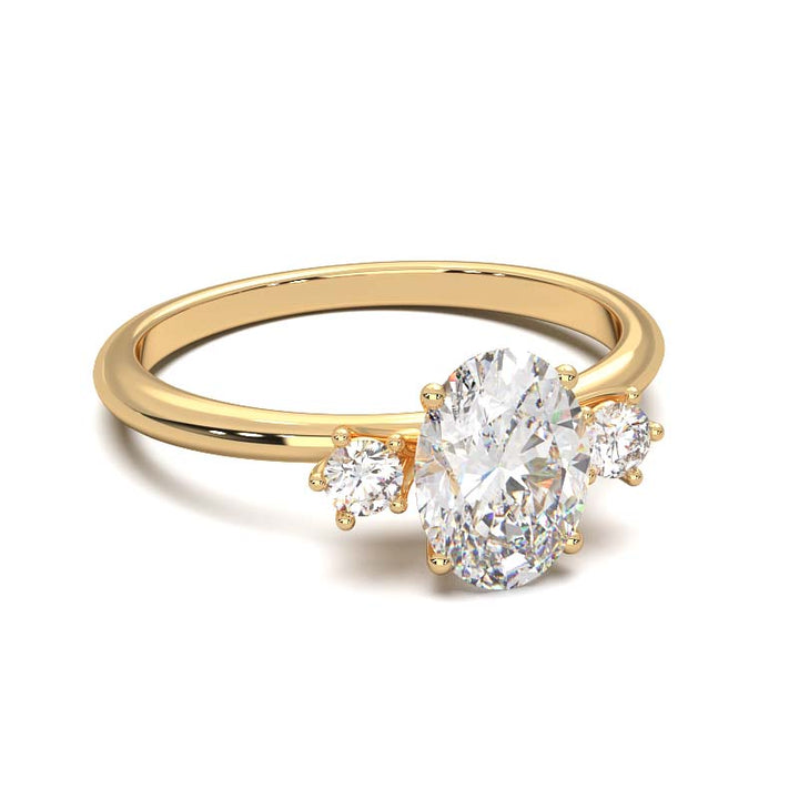 1 Carat Oval Lab-Grown Diamond Three-Stone Ring
