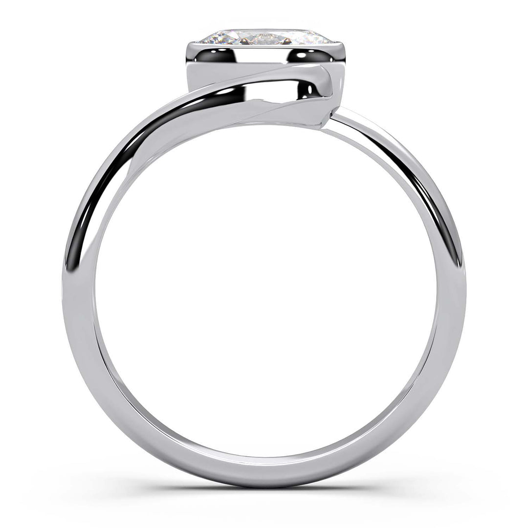 Oval bezel engagement ring