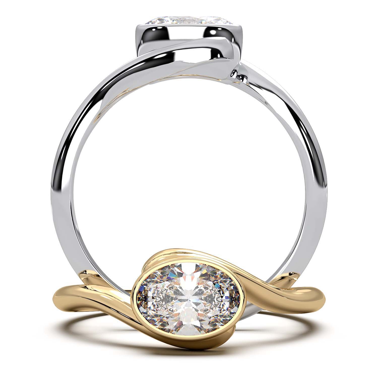 Oval Bezel Engagement Ring