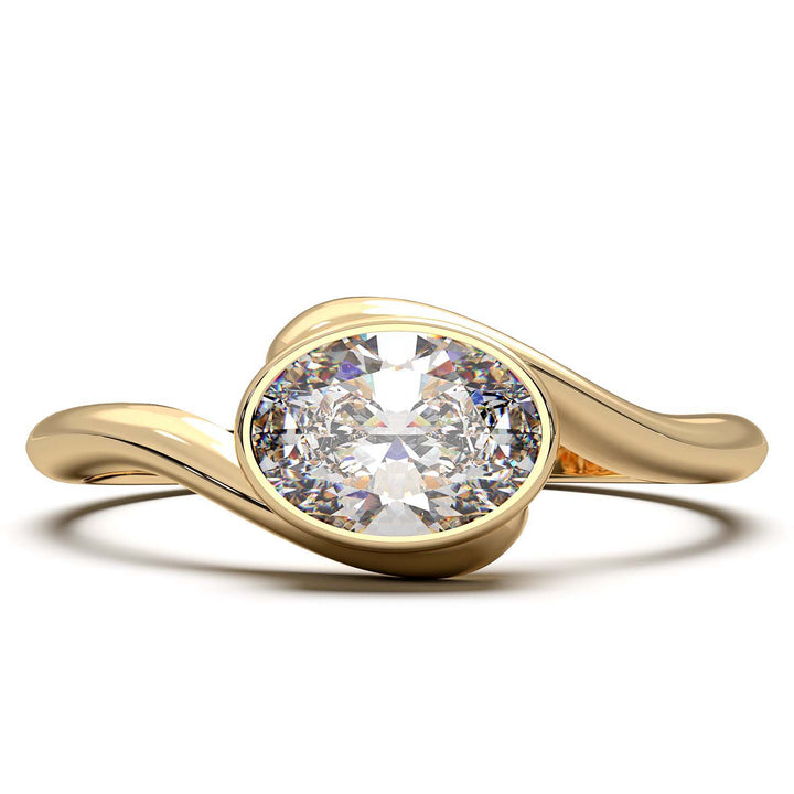 Oval Bezel Engagement Ring