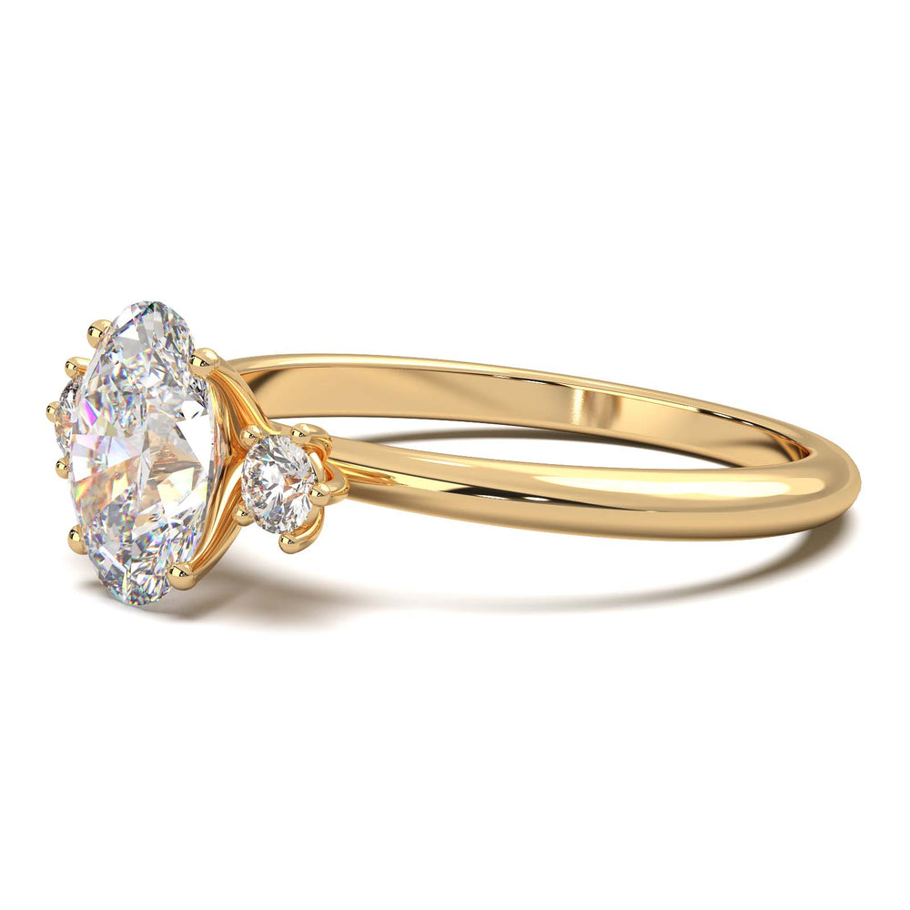 1 Carat Oval Lab-Grown Diamond Three-Stone Ring