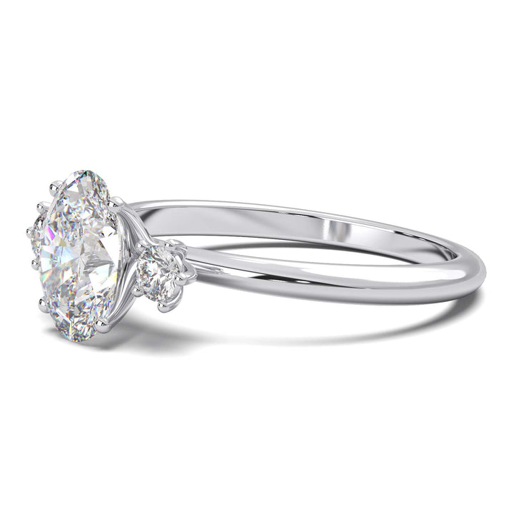 1 Carat Oval Lab-Grown Diamond Three-Stone Ring