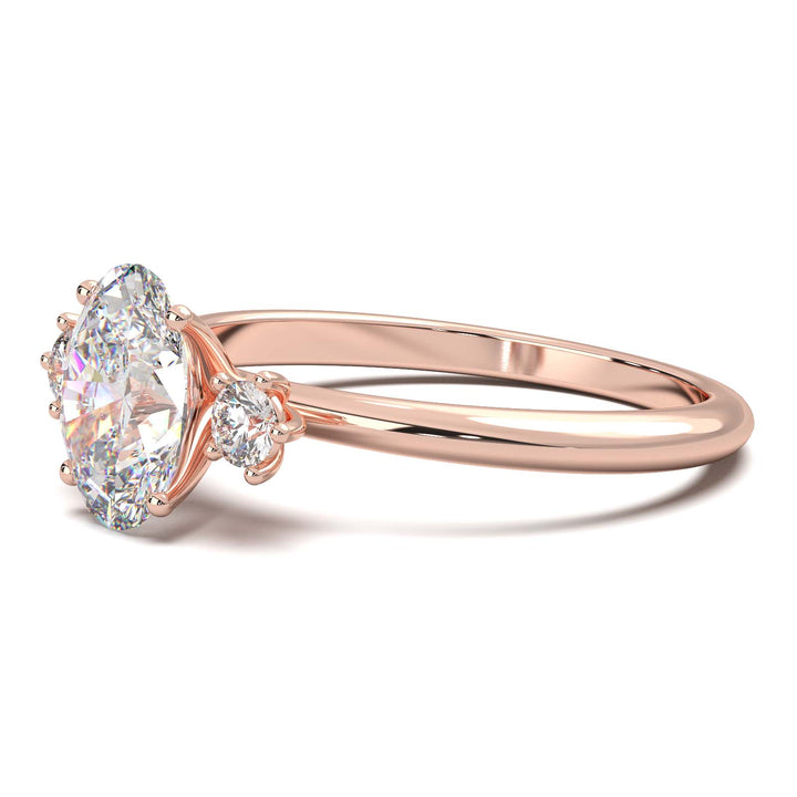 1 Carat Oval Lab-Grown Diamond Three-Stone Ring