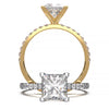 1.25 Carat Princess Cut Lab-Grown Diamond Pave Engagement Ring