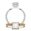 Princess Cut Lab-Grown Diamond Ring with Hidden Halo