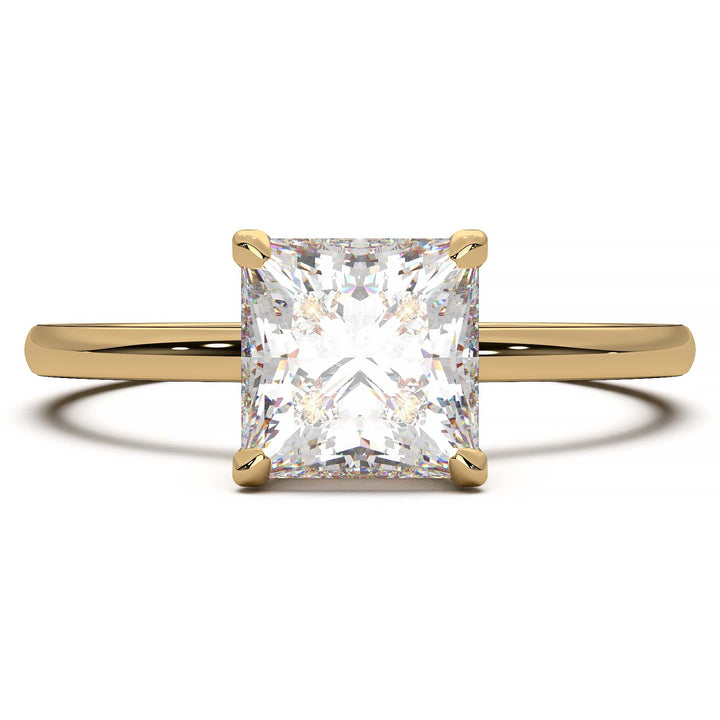 Princess Cut Lab-Grown Diamond Ring with Hidden Halo