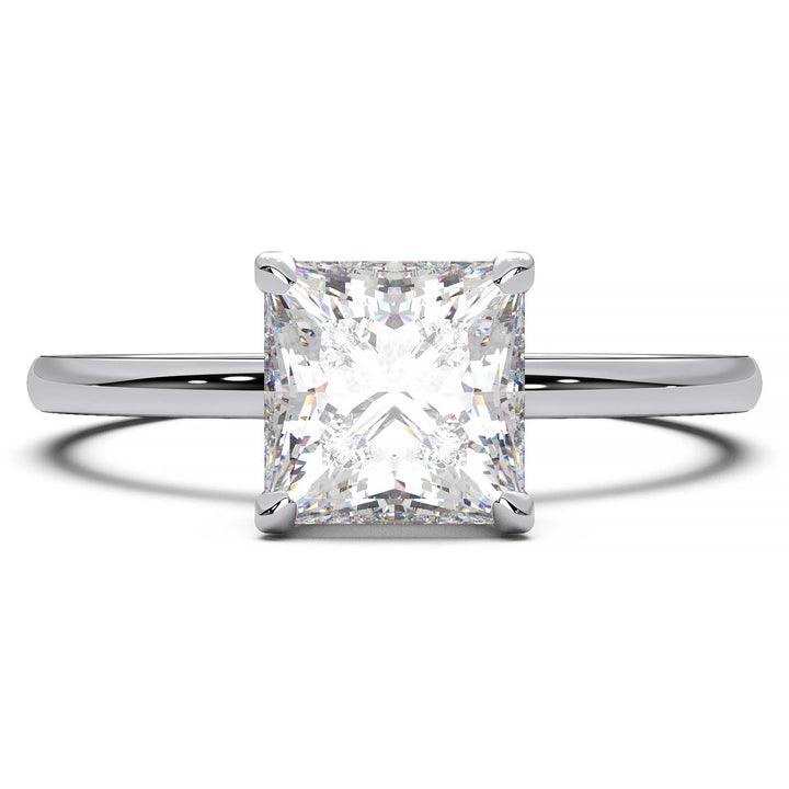 Princess Cut Lab-Grown Diamond Ring with Hidden Halo