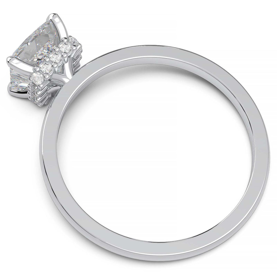 Princess Cut Lab-Grown Diamond Ring with Hidden Halo
