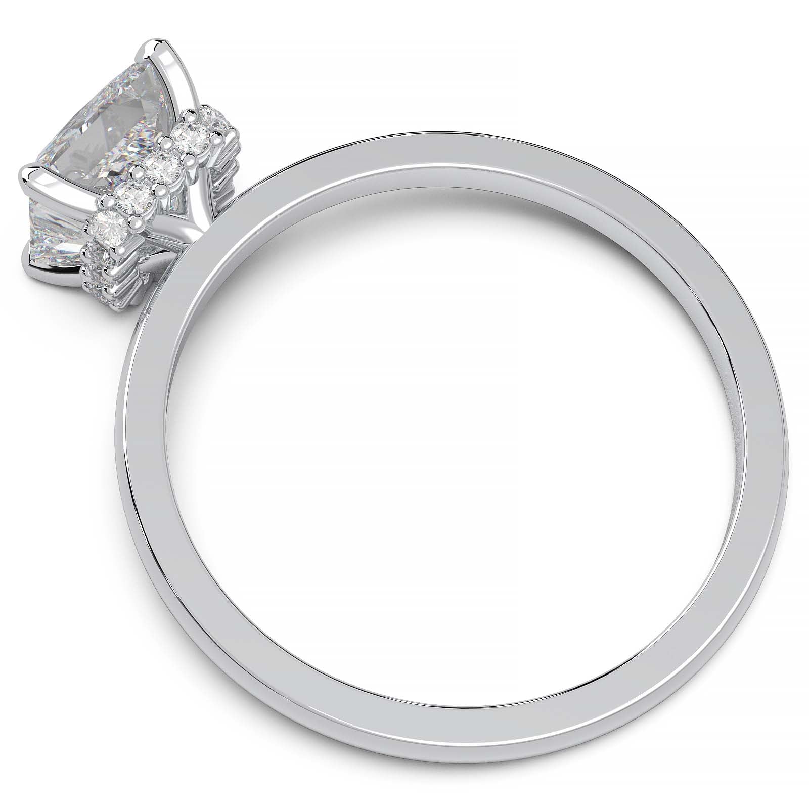 Princess Cut Lab-Grown Diamond Ring with Hidden Halo