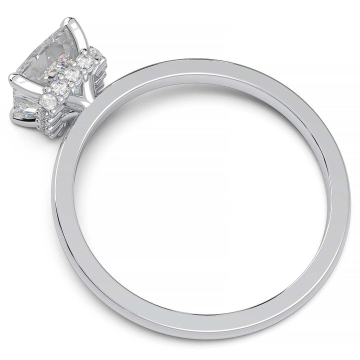 Princess Cut Lab-Grown Diamond Ring with Hidden Halo
