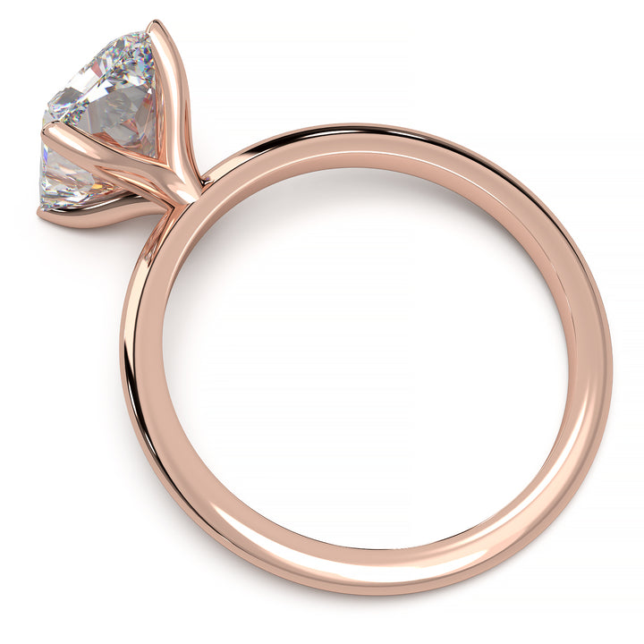 Radiant cut lab-grown diamond solitaire engagement ring with 1.7 carat diamond.