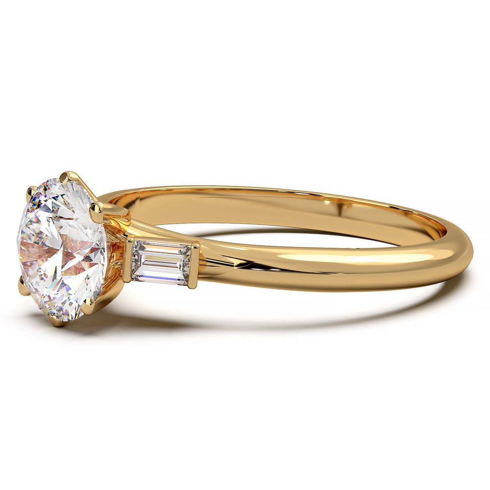 Elegant 1.3 Carat Round Lab Grown Diamond Three Stone Engagement Ring