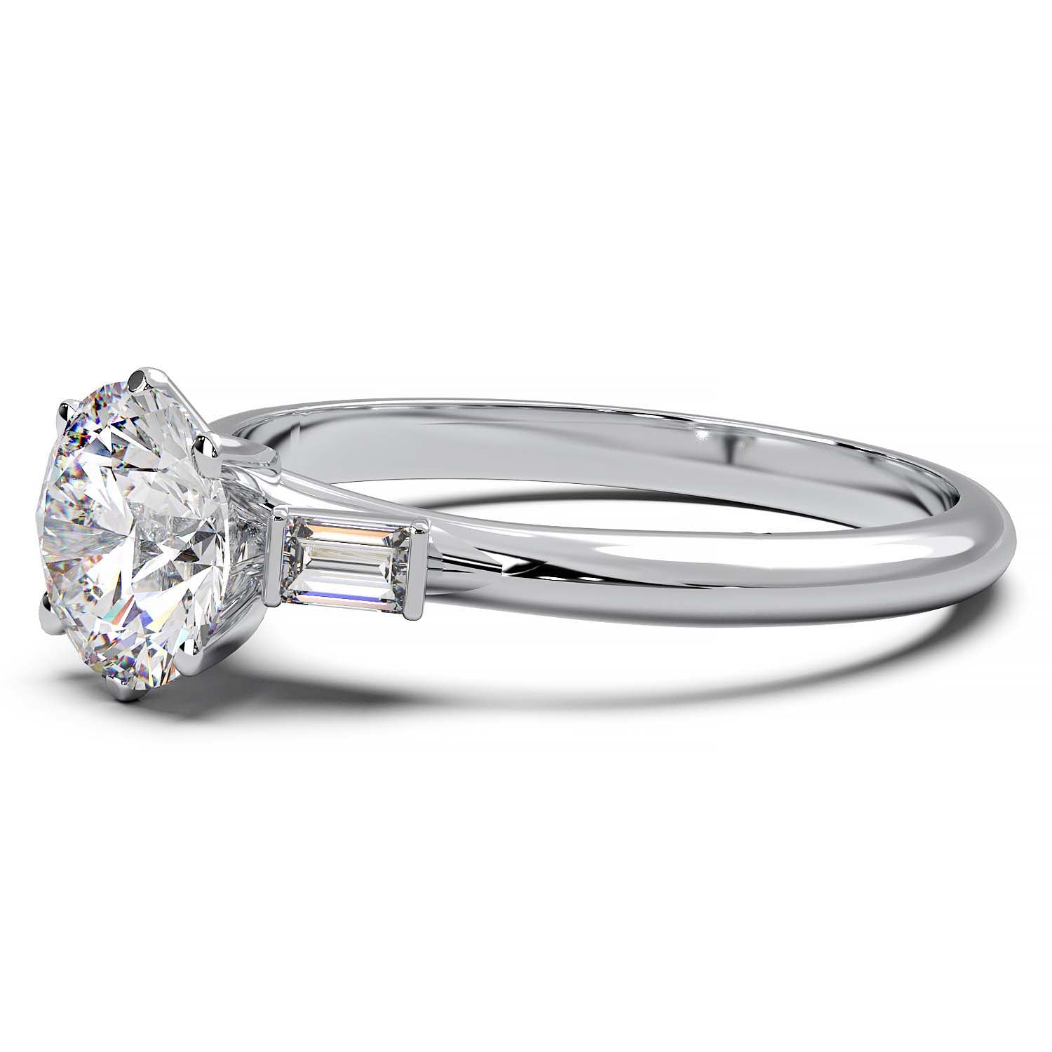 Elegant 1.3 Carat Round Lab Grown Diamond Three Stone Engagement Ring