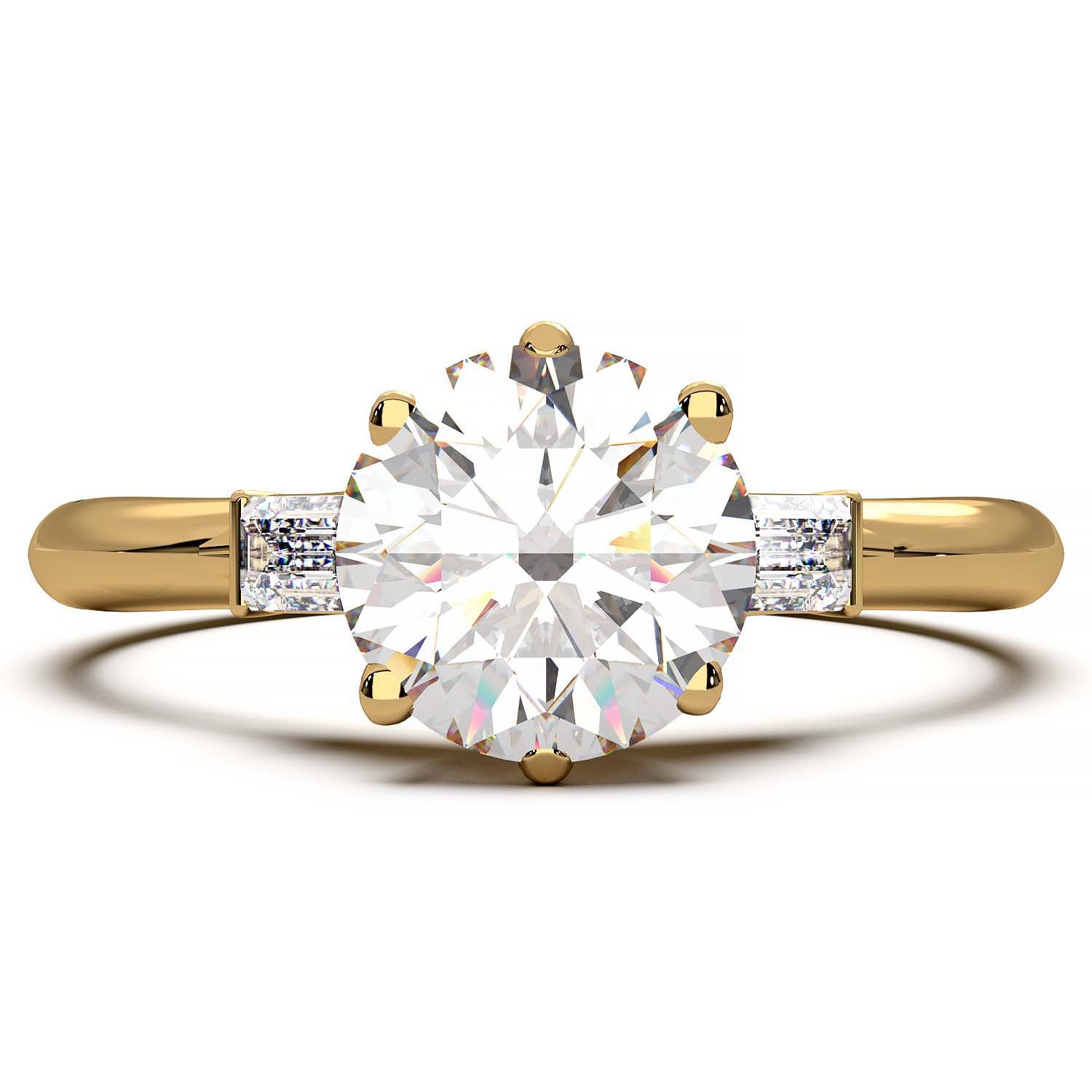 Elegant 1.3 Carat Round Lab Grown Diamond Three Stone Engagement Ring