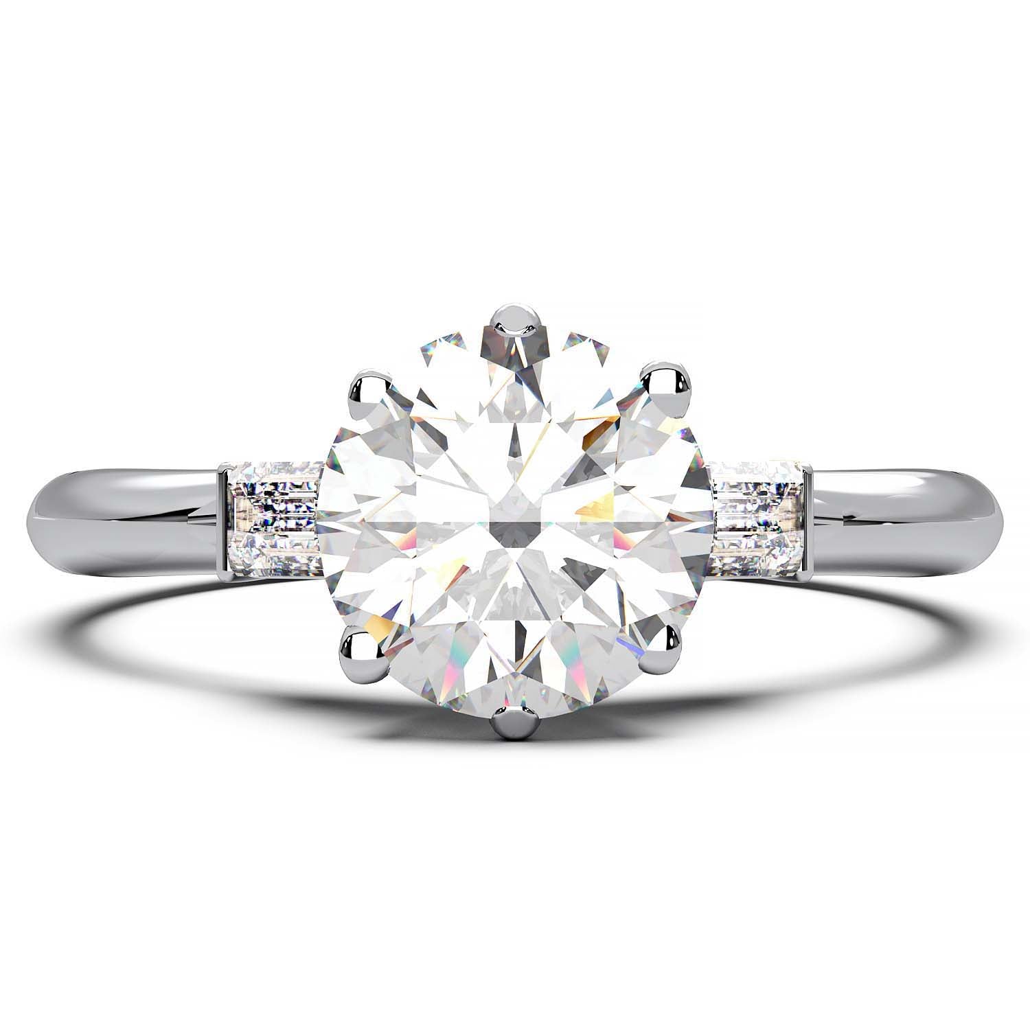 Elegant 1.3 Carat Round Lab Grown Diamond Three Stone Engagement Ring