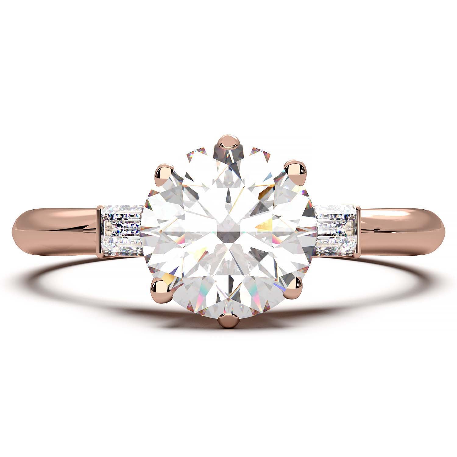 Elegant 1.3 Carat Round Lab Grown Diamond Three Stone Engagement Ring