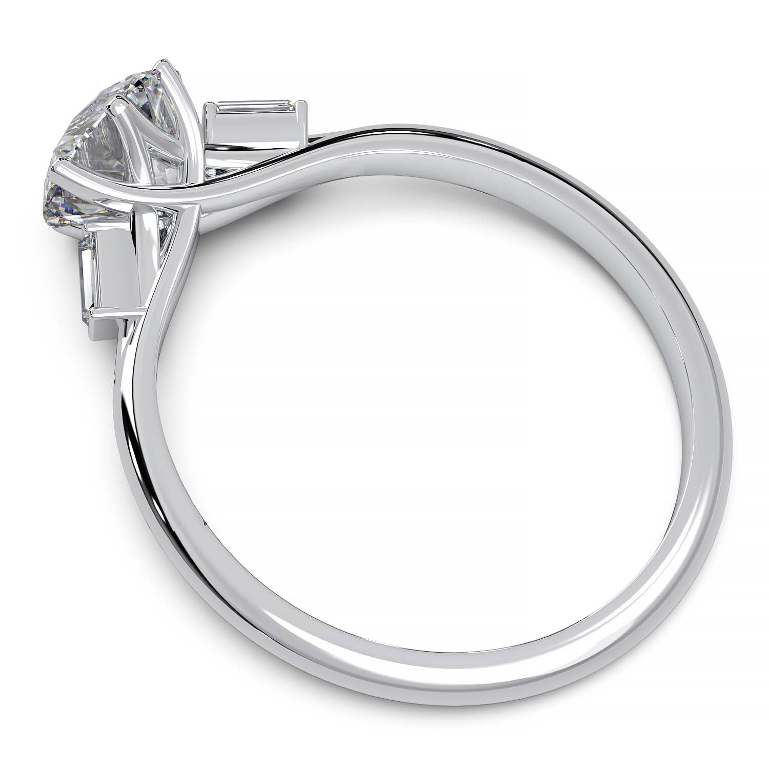 Elegant 1.3 Carat Round Lab Grown Diamond Three Stone Engagement Ring