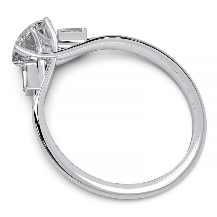 Elegant 1.3 Carat Round Lab Grown Diamond Three Stone Engagement Ring