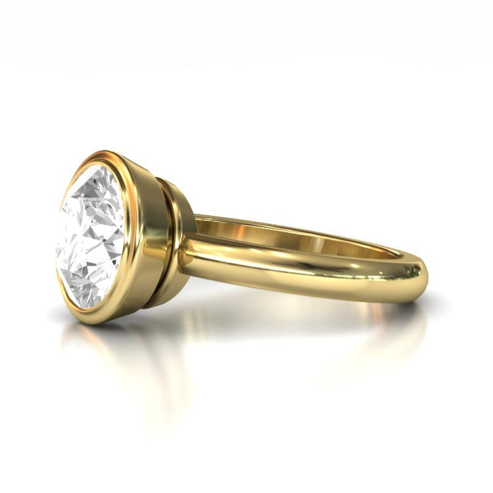 Timeless Elegance: Bezel Set Round Lab-Grown Diamond Engagement Ring (3-3.09)CT