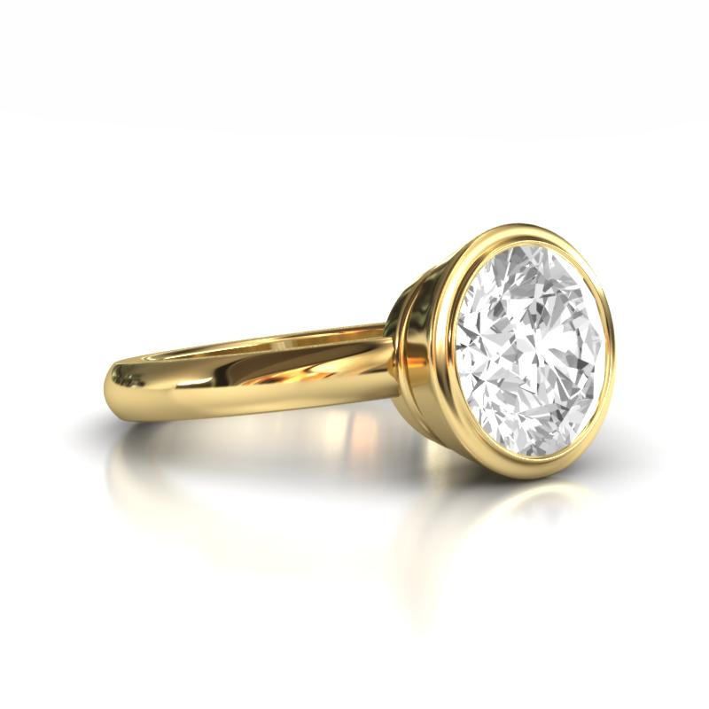 Timeless Elegance: Bezel Set Round Lab-Grown Diamond Engagement Ring (3-3.09)CT