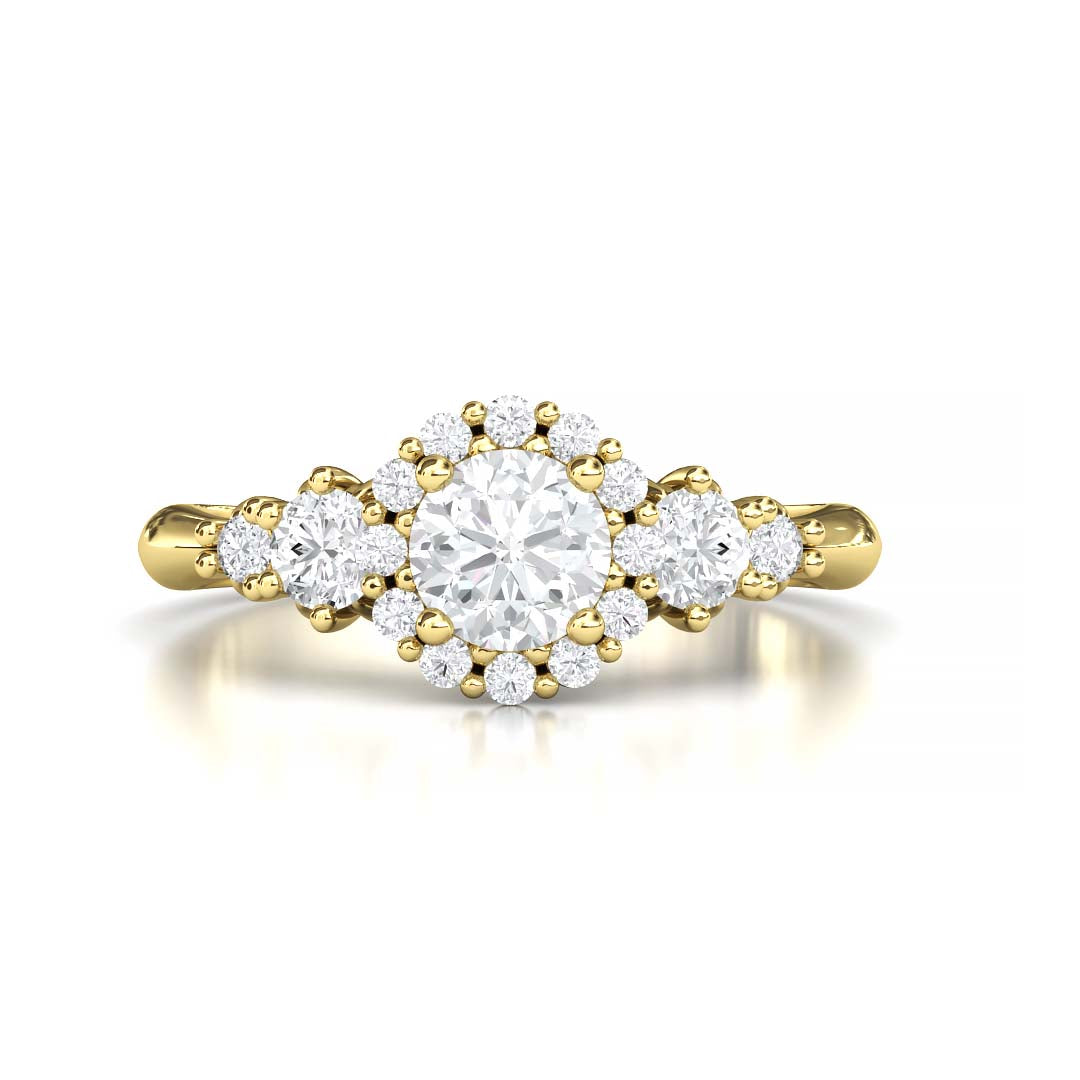 Exquisite Five Stone Lab-Grown Diamond Engagement Ring with a Dazzling 0.4 Carat Centerpiece