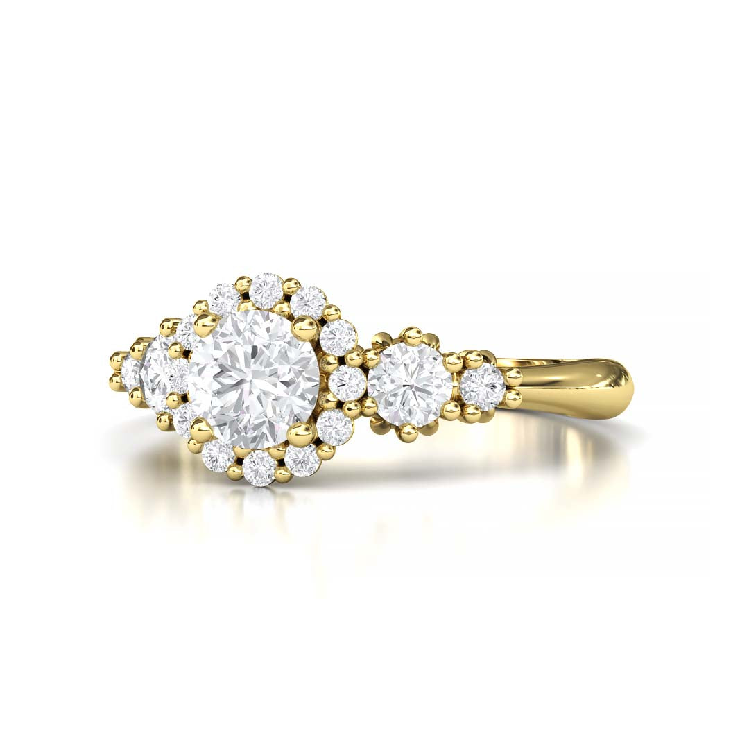 Exquisite Five Stone Lab-Grown Diamond Engagement Ring with a Dazzling 0.4 Carat Centerpiece