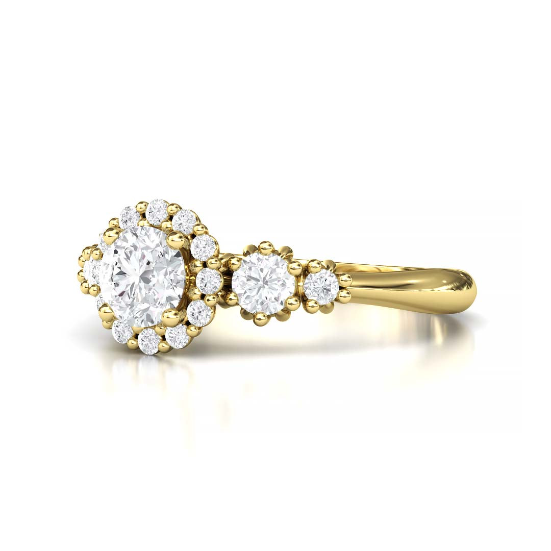 Exquisite Five Stone Lab-Grown Diamond Engagement Ring with a Dazzling 0.4 Carat Centerpiece