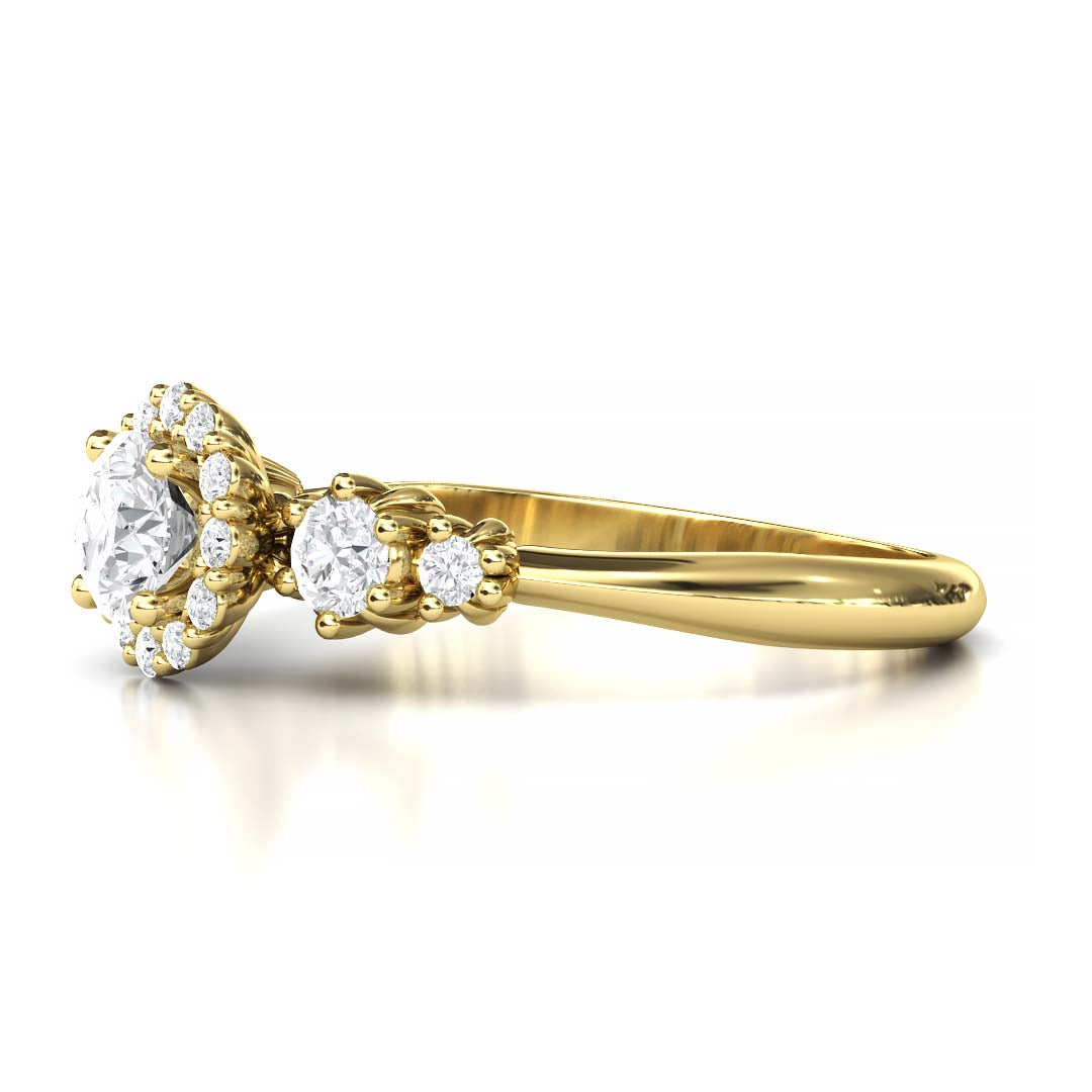 Exquisite Five Stone Lab-Grown Diamond Engagement Ring with a Dazzling 0.4 Carat Centerpiece