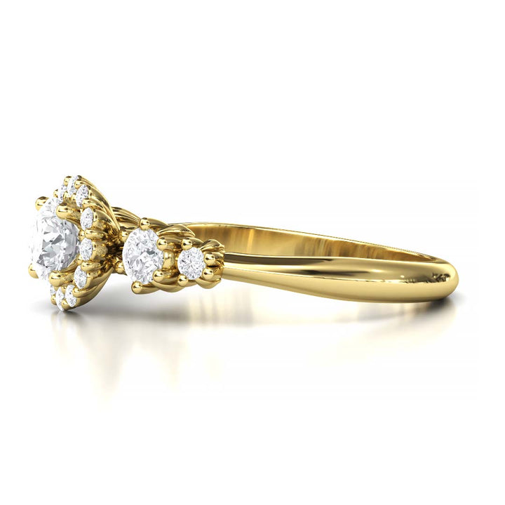 Exquisite Five Stone Lab-Grown Diamond Engagement Ring with a Dazzling 0.4 Carat Centerpiece