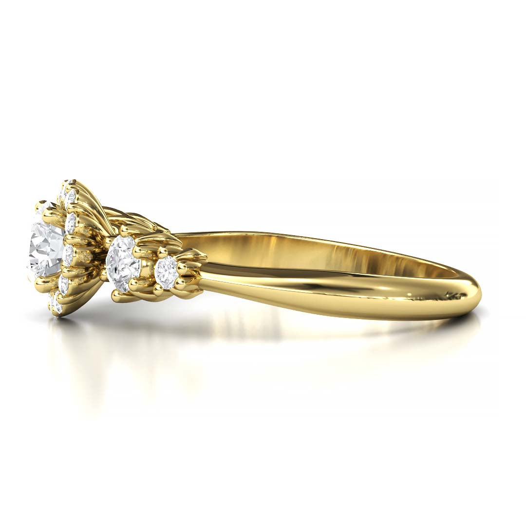 Exquisite Five Stone Lab-Grown Diamond Engagement Ring with a Dazzling 0.4 Carat Centerpiece