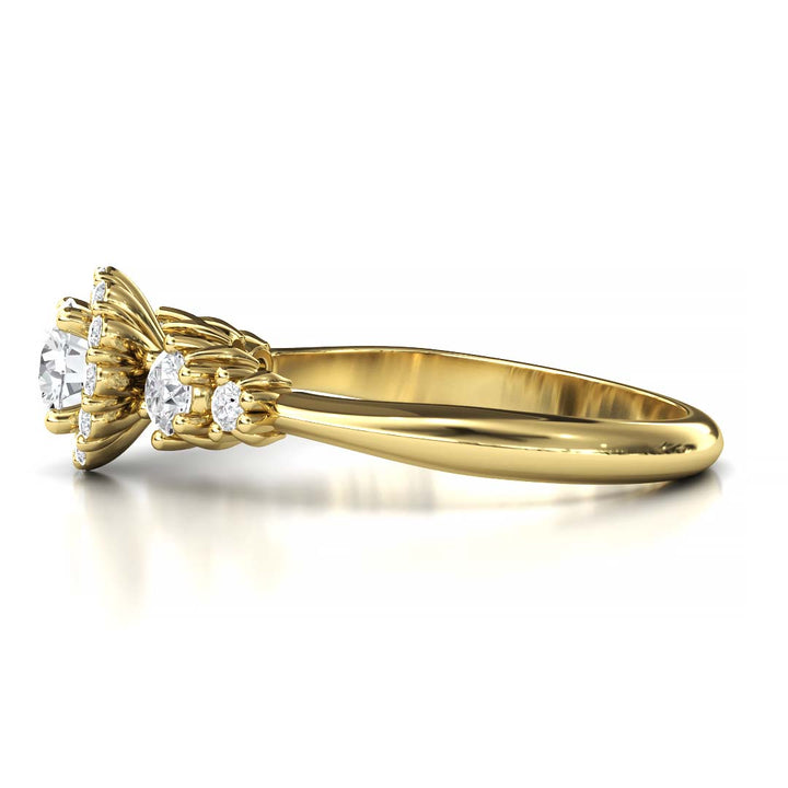 Exquisite Five Stone Lab-Grown Diamond Engagement Ring with a Dazzling 0.4 Carat Centerpiece