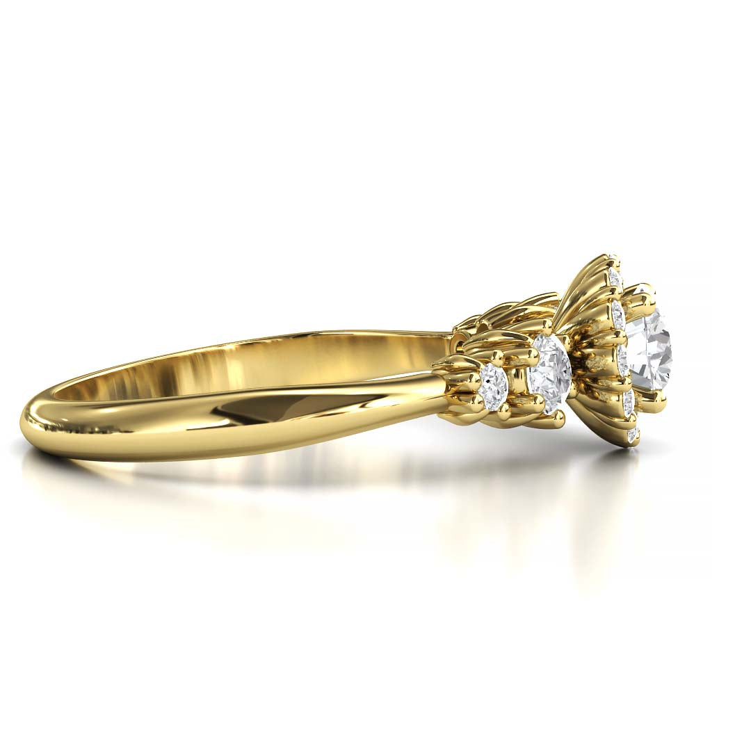 Exquisite Five Stone Lab-Grown Diamond Engagement Ring with a Dazzling 0.4 Carat Centerpiece