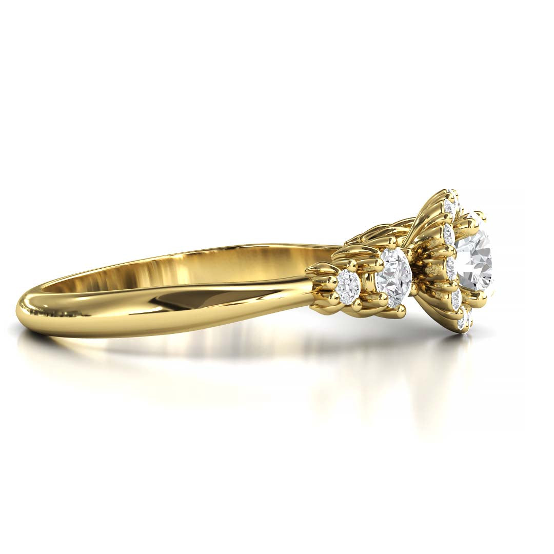 Exquisite Five Stone Lab-Grown Diamond Engagement Ring with a Dazzling 0.4 Carat Centerpiece