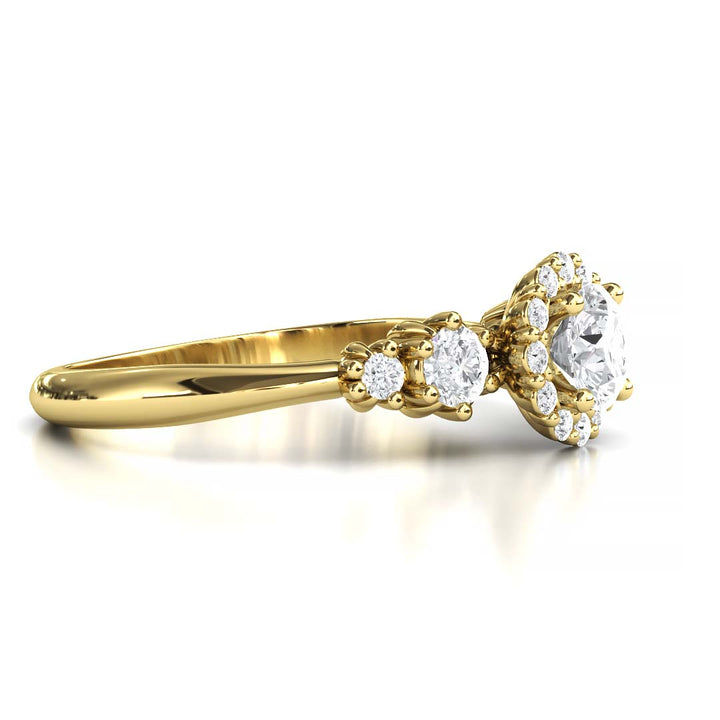 Exquisite Five Stone Lab-Grown Diamond Engagement Ring with a Dazzling 0.4 Carat Centerpiece