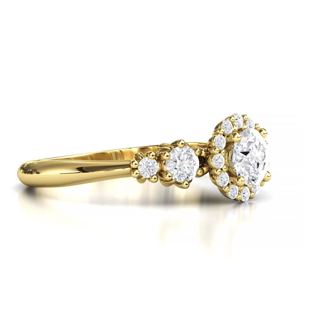 Exquisite Five Stone Lab-Grown Diamond Engagement Ring with a Dazzling 0.4 Carat Centerpiece