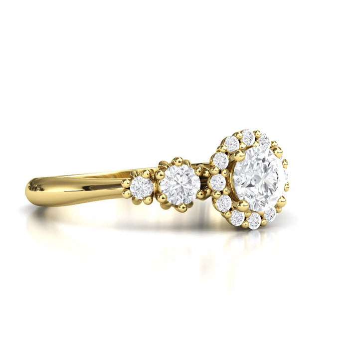 Exquisite Five Stone Lab-Grown Diamond Engagement Ring with a Dazzling 0.4 Carat Centerpiece