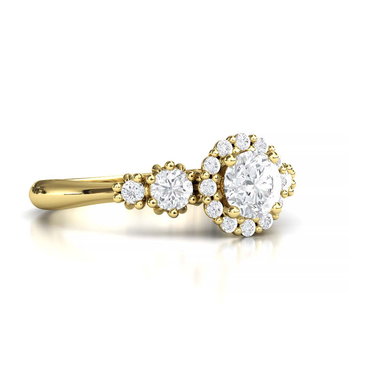 Exquisite Five Stone Lab-Grown Diamond Engagement Ring with a Dazzling 0.4 Carat Centerpiece