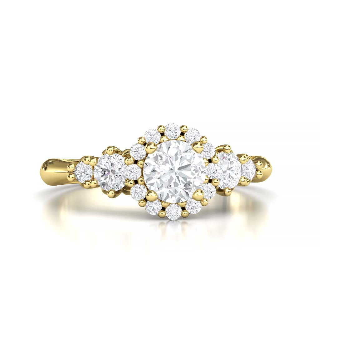 Exquisite Five Stone Lab-Grown Diamond Engagement Ring with a Dazzling 0.4 Carat Centerpiece