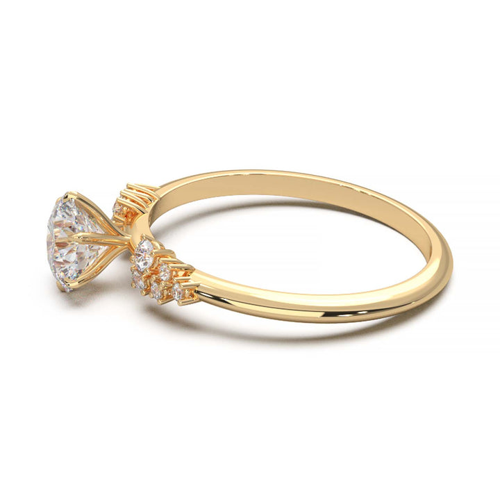 Dainty 0.7 Carat Round Lab Grown Diamond Cluster Engagement Ring