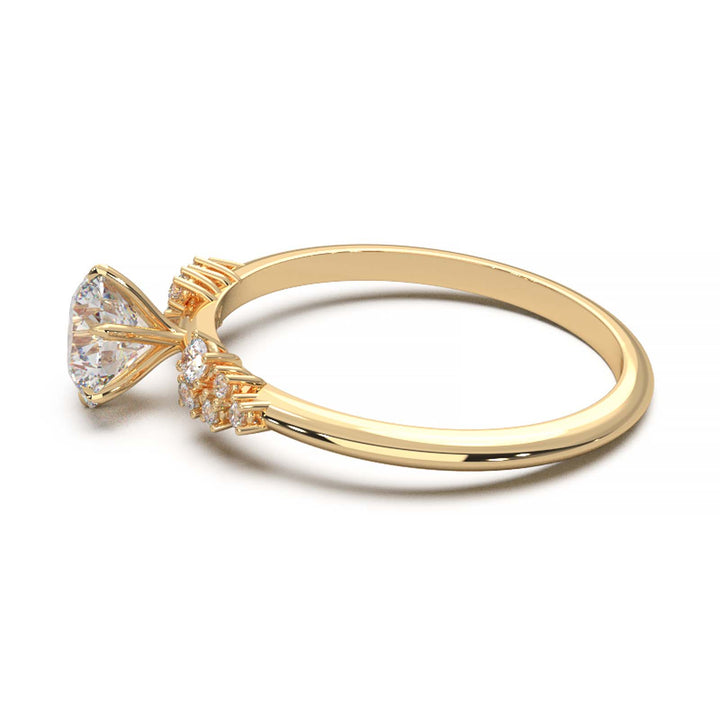 Dainty 0.7 Carat Round Lab Grown Diamond Cluster Engagement Ring