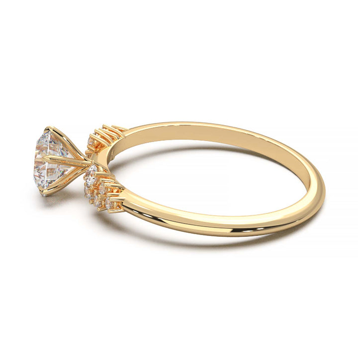 Dainty 0.7 Carat Round Lab Grown Diamond Cluster Engagement Ring