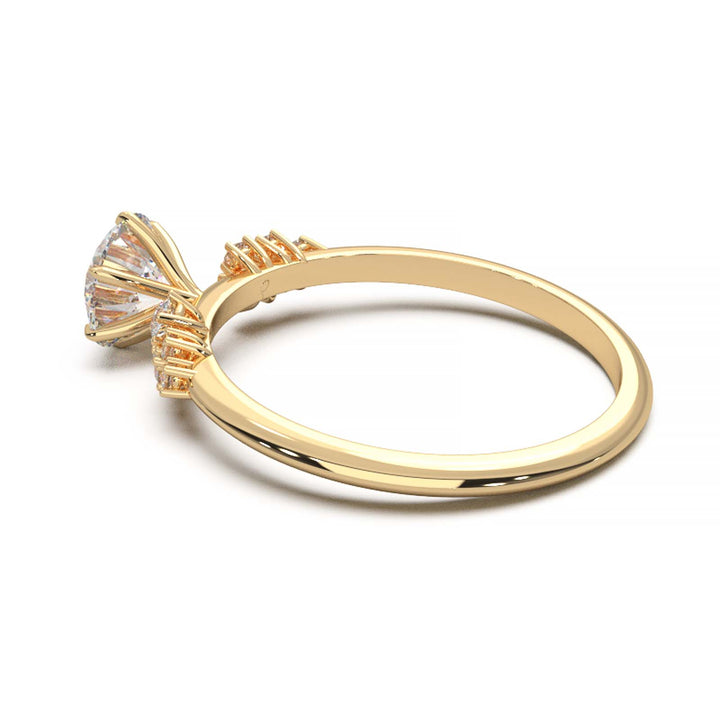 Dainty 0.7 Carat Round Lab Grown Diamond Cluster Engagement Ring