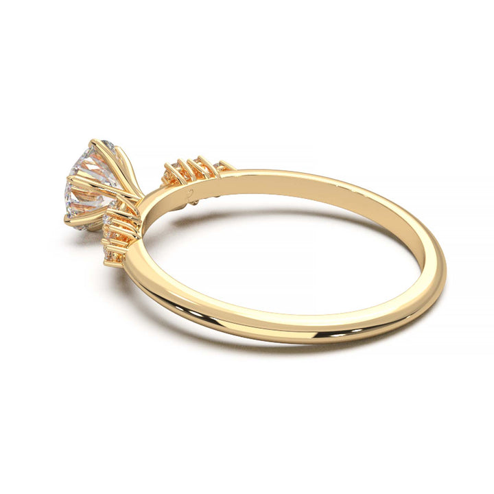 Dainty 0.7 Carat Round Lab Grown Diamond Cluster Engagement Ring