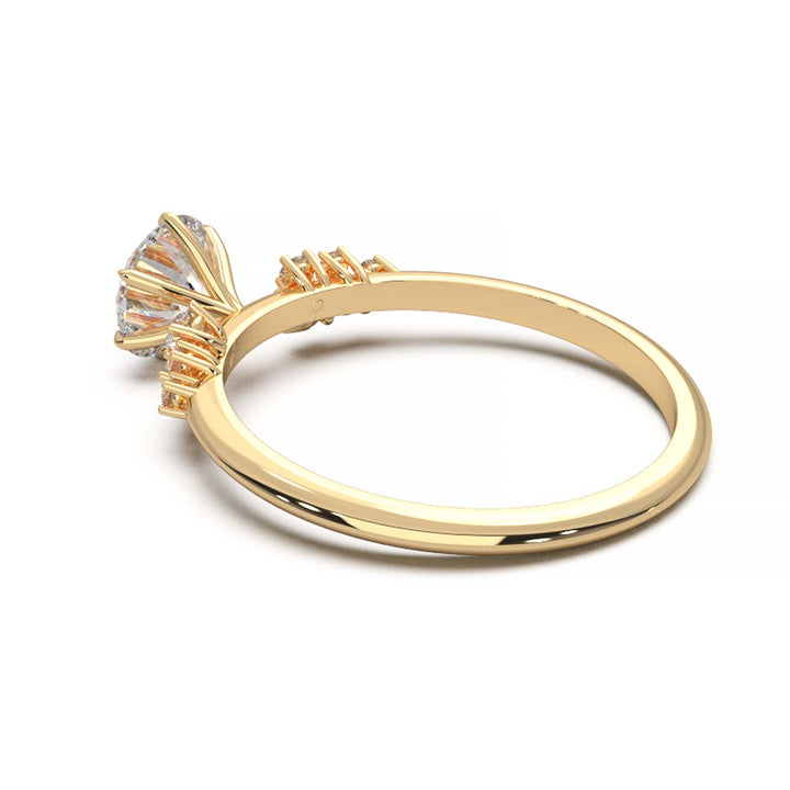 Dainty 0.7 Carat Round Lab Grown Diamond Cluster Engagement Ring