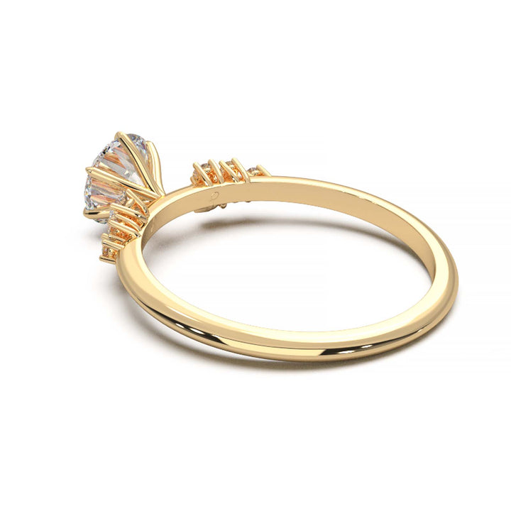 Dainty 0.7 Carat Round Lab Grown Diamond Cluster Engagement Ring