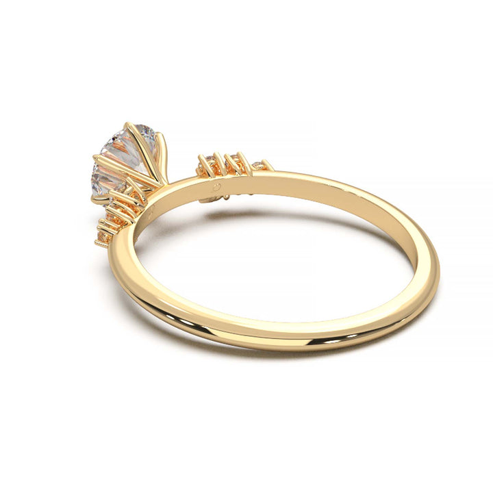 Dainty 0.7 Carat Round Lab Grown Diamond Cluster Engagement Ring